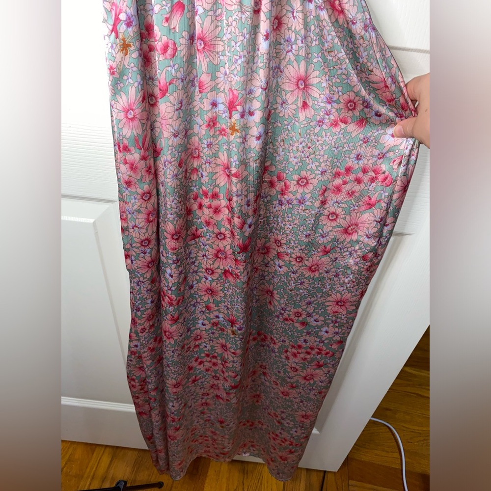 Monteau Floral Maxi Dress in Pink and Green - Picture 7 of 9